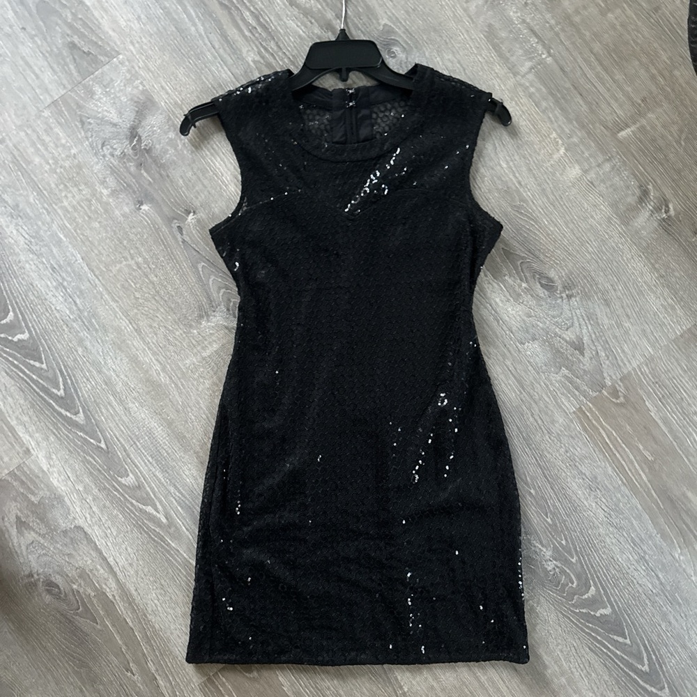 Express Sparkling Black Mini Dress